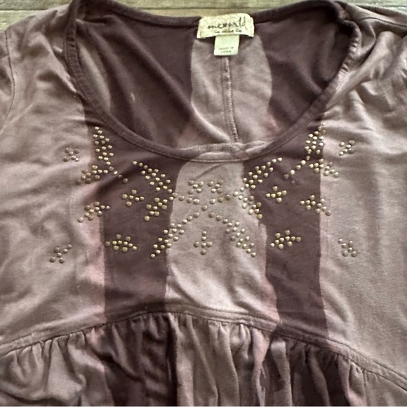 One World purple tie dye lace bell sleeve bohemian top - Picture 4 of 8